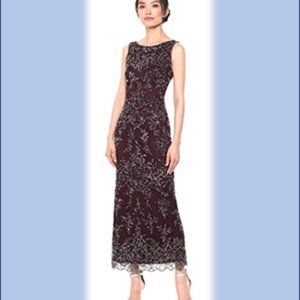 Pisarro Nights Boat neck beaded dress -Navy Size 8